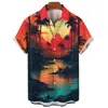 Nova Camisa Masculina Casual de Manga Curta Havaiana para Férias na Praia - Exportação Transfronteiriça - Primavera 2024