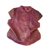 Roupas de Verão Novo Estilo para Mães, Blusa Jacquard Cintilante, Top Elegante Novo Estilo Chinês de Manga Curta para Mulheres de Meia-Idade