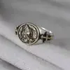 Anillo Dominante y Generoso de Manos Rezando para Hombres, Anillo Abierto de Oración Retro Personalizado, Joyería de Moda Personalizada Creativa