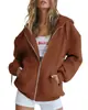 Comercio Exterior Transfronterizo Amazon Aliexpress Otoño e Invierno Sudadera con Cremallera para Mujer Chaqueta Cepillada Sudadera Casual Sudadera