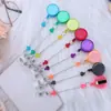 Hebilla retráctil de fácil extracción de dibujos animados, llavero de cuentas DIY, cable, hebilla para gafete, porta credencial para enfermera, hebilla para identificación