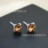 Aguja de Biocerámica Nuevo Plato de Flores Diamante Rosa Brillante Aretes para Perforación de Oreja Clavos para Hélice de Oreja Clavos para Cartílago de Oreja Agujas Antialérgicas