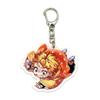 Llavero acrílico de anime con forma de rosa que sale de la puerta de la cocina, con diseño de lobo de carbón y frijoles, colgante de sándwich de doble cara, fabricantes al por mayor
