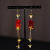 Bolsa de la Suerte de Aretes Florales de Estilo Chino Nuevo, Nuevos Aretes de Gancho Populares, Aretes Niche de Alta Gama, Aretes Únicos, Joyería de Estilo Chino