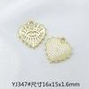 Accesorios de Joyería de Aleación DIY Oro de 14K Doble Colgante Calado Flor de Copo de Nieve Ojo de Dios Forma Especial Ojo Colgante