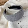 Faixa de cabelo de tecido cinza em tom frio, estilo coreano, para outono e inverno, estampa de leopardo, padrão floral, vários estilos, adiciona volume ao topo da cabeça, acessório de cabelo estiloso para o dia a dia para mulheres