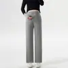 Pantalones de Maternidad Jingqi - No Ajustados, Nuevo Estilo Primavera 2026, Pantalones Casuales de Pierna Recta para Uso al Aire Libre, Pantalones Largos Finos de Verano, Ropa de Maternidad