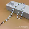 Venta al por mayor del fabricante collar de cuentas de jade de vidrio colgante atado cadena de cuentas colgantes obsidiana calcedonia jadeíta cuerda de colgar línea