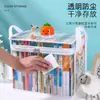 Caja de almacenamiento para libros viejos, organizador de libros de gran capacidad, bolsa para libros de estantería para dormitorio de estudiante, bolsa transparente a prueba de humedad y polvo