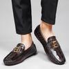Sapatos Loafer de Couro Bovino Camurça Crocodilo Tamanho Grande Sapatos Casuais para Dirigir Sapatos Casuais Britânicos Couro Genuíno Couro Bovino Sapatos Masculinos