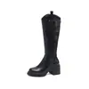 First Encounter Temporada 2026 Otoño/Invierno Botas Nuevas para Mujer Tacón Grueso Botas Adelgazantes Caña Alta Suela Gruesa Botas Rider Petite