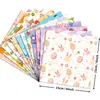 12 Hojas/Paquete Compra Directa Transfronteriza Nuevo Decoración de Huevo de Pascua y Conejo Diario Personalizado Material de Fondo DIY Papel