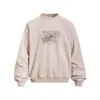 Moletom Vintage Lavado com Gola Redonda Masculino Casual Solto Estilo Primavera Outono Estampa de Letra Personalidade Pulôver Roupa Esportiva Tendência de Rua