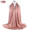 Primavera e Verão novo elegante versátil cor sólida plissado natural chiffon bico fechado lenço lenço lenço em estoque atacado transfronteiriço
