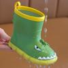 Nuevas Botas de Lluvia de Dibujos Animados de Dinosaurio para Niños y Niñas, Antideslizantes, Resistentes al Desgaste, Zapatos de Agua para Exteriores para Niños y Niños de Edad Media, Lindas para Bebés