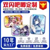 Insignia de hojalata rectangular 70*43 hecha a medida con doble destello 2D temática de anime, impresa a medida