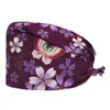 Touca Cirúrgica Tecido Estampado Touca de Médico Touca de Enfermeira Desenho Animado Estampado Touca de Beleza Touca Sanitária Touca Cirúrgica Ajustável