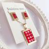 Set de Collar y Pendientes de Acero de Titanio de Alta Calidad, Nuevo Estilo Europeo y Americano, de Venta Caliente Transfronteriza, Joyería de Concha Genuina para Mujer, Precio Especial, Entrega Directa