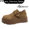 2026 Otoño Temprano Nuevos Zapatos Versátiles para Mujer Piel Genuina Suela Gruesa Aumentan la Altura Completamente Cubiertos Zapatos Birkenstock Zapatos Planos para Mujer Mocasines