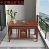 Cadeira com Encosto Sólido de Madeira Antiga Grande Novo Estilo Chinês Escritório Casa Sala de Jantar Cadeira Circular Mesa de Chá Escrivaninha de Chá Cadeira Principal Única