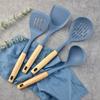 Nueva espátula de silicona con mango de madera, espátula de silicona antiadherente, utensilio de cocina, espátula, cuchara para sopa, espátula para cocinar, espátula para freír de uso doméstico