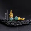 Colgante de Pieza de Ajedrez S925 Plata Chapada en Oro Incrustado con Jade, Ágata Roja del Sur, Lapislázuli y Diamante Accesorio DIY Nuevo Estilo Chino