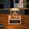 Luz Noturna de Cristal para Relógio Cubo de Nuvem Ornamento de Mesa Luminária de Cabeceira Árvore de Cristal Presente de Natal para Meninas Transfronteiriço
