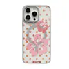 Flor de Hibisco Rosa de Lunares Adecuada para Iphone18Promax Funda Magnética para Teléfono con Agujero Grande Mate 16/15 Anti-Caída