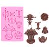 Molde de silicona para decoración de tartas con forma de luna y estrella, con relieve de patrón europeo, ideal para hacer tú mismo.