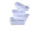 Caja de Plástico Caja de Almacenamiento Rectangular Blanco Recipiente para Platos Fríos Charola para Hielo Olla Caliente Picante Puesto de Selección de Verduras Supermercado Exhibición de Cocina