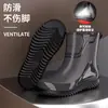 Galochas grossas, estilo masculino, design novo com punhos elásticos, à prova d'água, adequadas para uso ao ar livre, cozinha e trabalho, com solas antiderrapantes e forradas com fleece para aquecimento