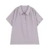 ALINDM Blusa Holgada con Cuello Talla Grande para Mujer, Camisa Polo de Verano 100kg Elegante de Manga Corta