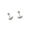 Aretes de luna creciente de plata pura S999 para niñas, moda ins estilo coreano, elegantes, únicos, dulces, ear cuffs versátiles