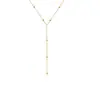 Moda Transfronteriza Europea y Americana Collar Simple en Forma de Y Versátil Elegante Borla Cuentas Cadena de Clavícula Multicapa Cadena para el Pecho para Mujeres