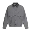 Chaqueta de Trabajo Retro Americana Lavada Desgastada Color Block Solapa para Hombres y Mujeres, Nueva Marca de Moda Holgada Casual Abrigo de Pareja