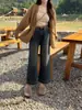 Jeans Rectos Ajustados de Otoño Nuevos para Tallas Grandes de Mujer, Corte Holgado para Cuerpo Tipo Pera, Pantalones Anchos Cortos