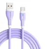 Cabo de Dados 15W Carregamento Rápido Suporta 2A, Adequado para Celulares Huawei Honor Tipo-C, Carregamento Rápido, Cabo de Carregamento de Silicone para Comércio Exterior