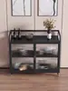 Aparador de Lujo Ligero, Gabinete Moderno Minimalista de Hierro y Vidrio, Barra de Cocina, Estante de Almacenamiento para Apartamentos Pequeños y Medianos