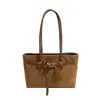 Bolsa Tote Minimalista de Pelúcia Camurçada Feminina 2026 Outono Grande Capacidade Casual de Ombro para o Trabalho Moda Tendência