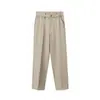 Calça Social Masculina de Verão Retrô Cor Sólida Estilo Cinto para Atacado Transfronteiriço, Luxo Leve, Elegante, Casual de Negócios, Calça Longa Versátil