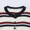 Ropa de Mujer 2026 Verano Nuevo Estilo Europeo y Americano Moda Sencillo Versátil Cardigan de Punto Rayado Suéter en Color de la Foto