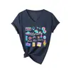Literalmente do Século XX Amazon Ebay Site Independente Camiseta Casual da Moda para Mulheres com Decote V e Manga Curta
