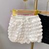 (Liquidação) Verão 2025 Novo Estilo Coreano Estilo Menina Shorts Botão de Flor Bebê Bebê Mais Fácil para Combinar Roupa Exterior Cor Sólida