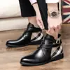 Botas Martin para Hombre, Botas de Cuero de Moda Estilo Coreano, Botas Chelsea Británicas, Botines Cortos para Hombre con Punta Elevadores de Altura, Zapatos Casuales de Caña Alta