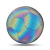 Fútbol Reflectante Personalizado de Comercio Exterior Pu Cosido a Máquina No. 5 Balón de Fútbol Luminoso para Entrenamiento de Juego para Adultos Mejorado de 4 Bolas Resistente al Desgaste y a Prueba de Explosiones