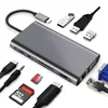 Estación de Acoplamiento Tipo C Proyección HDMI Pantalla Hub para Notebook Usb-C Lector de Tarjetas Estación de Acoplamiento Adaptador Rj45