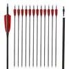 Arco recurvo compuesto para tiro con arco 30 pulgadas 2 rojas 1 negra pluma natural fibra de carbono mixta flechas flechas para práctica en objetivo