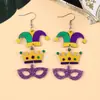 Aretes de Moda de Carnaval Máscara Corona Sombrero Ambiente Festivo Aretes Acrílicos Aretes Personalizados Aretes para Mujer