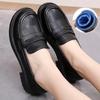 Zapatos Retro de Cuña Casuales Slip-On Loafers Primavera 2024 Nuevo Estilo Británico Zapatos Pequeños de Cuero Zapatos de Moda para Mujer
