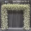 Puerta de flores con arco terminado para boda, puerta de flores redonda con flores completas para boda, puerta de flores en forma de corazón, puerta de flores de simulación para escenario de césped al aire libre
